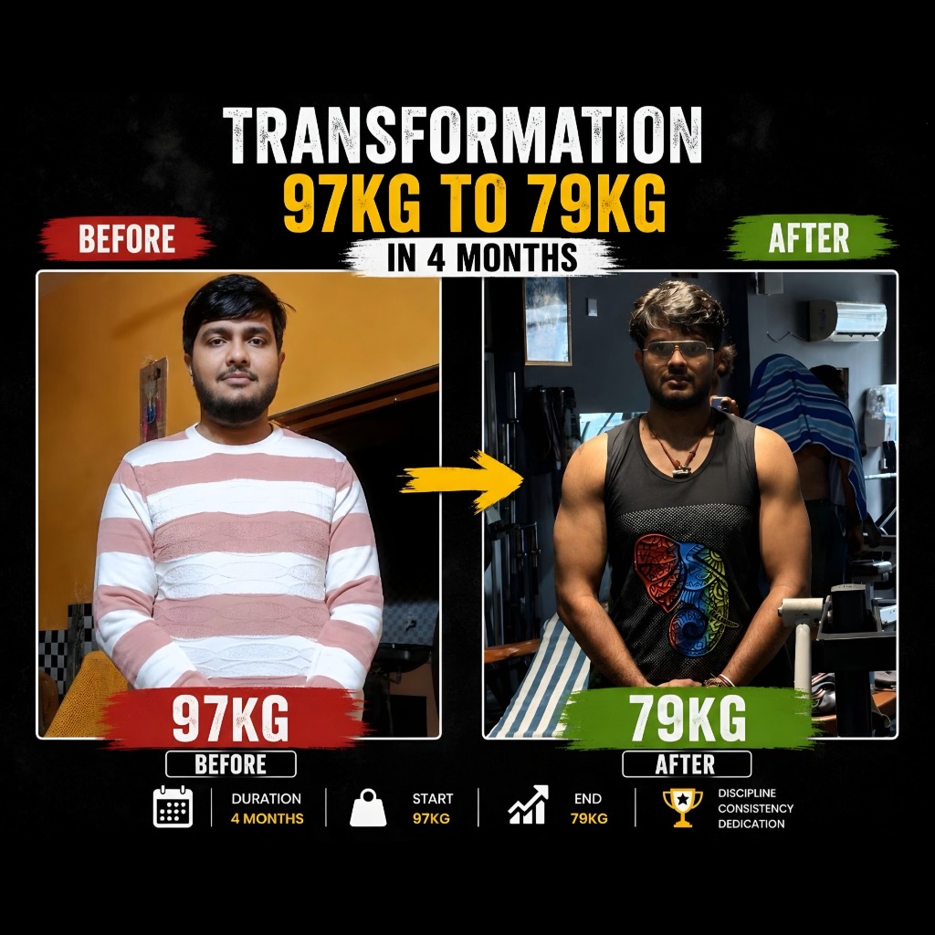 Transformation: 97kg to 79kg in 4 months